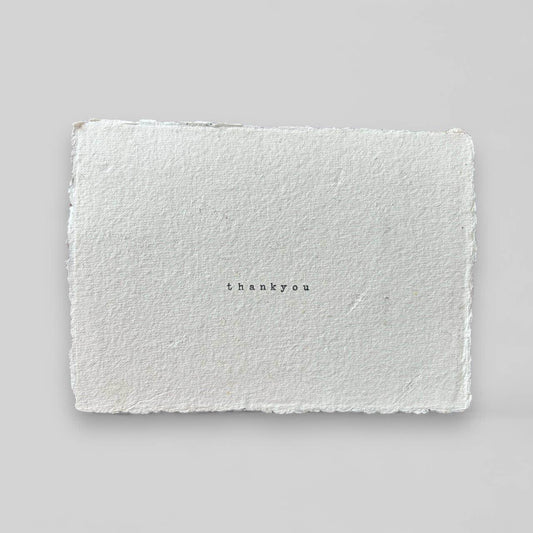 Handmade typewritten thankyou postcard - Songbird Gifts