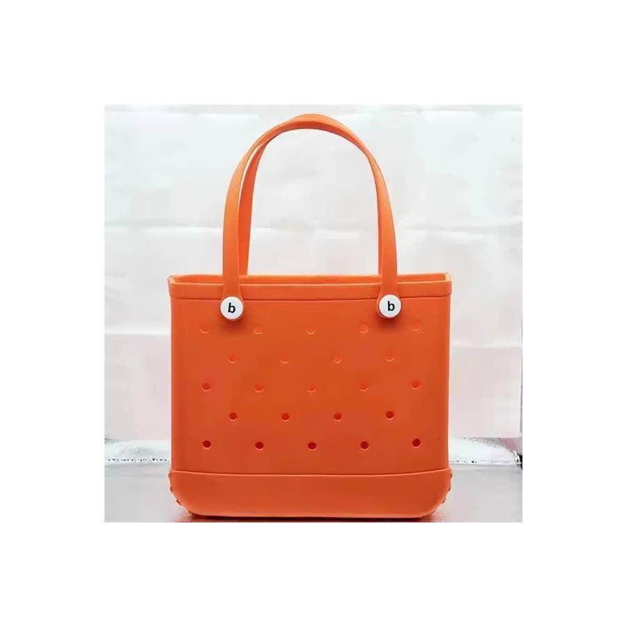 Summer Rubber Tote Solid Color Jelly Beach Bags - Songbird Gifts