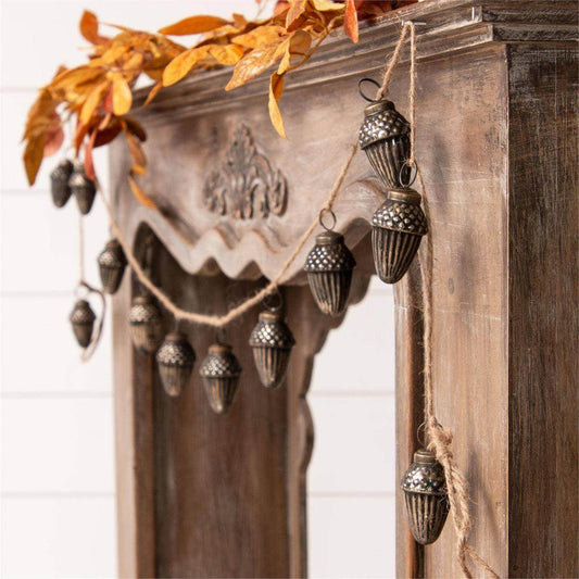 Garland - Antiqued Glass Acorns (PC) - Songbird Gifts