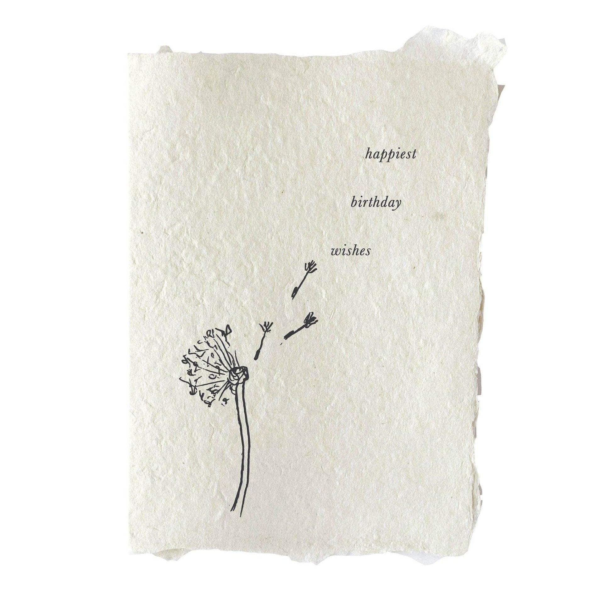 Happiest birthday wishes dandelion card - Songbird Gifts