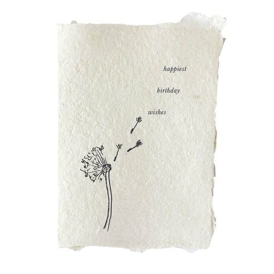 Happiest birthday wishes dandelion card - Songbird Gifts
