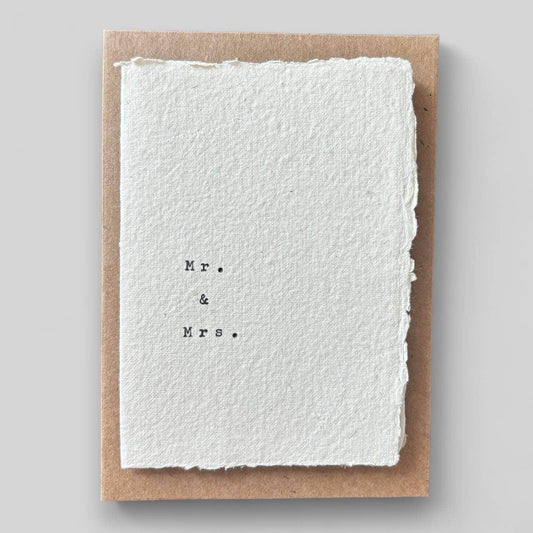 Handmade typewritten wedding card - Songbird Gifts