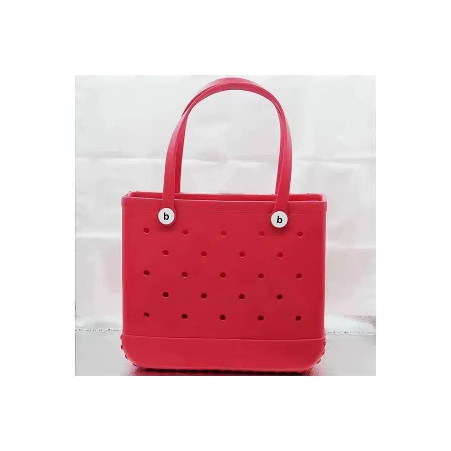 Summer Rubber Tote Solid Color Jelly Beach Bags - Songbird Gifts