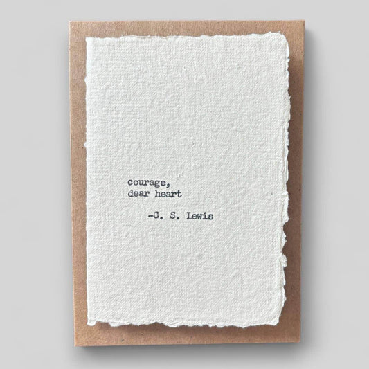 Handmade typewritten sympathy card - Songbird Gifts