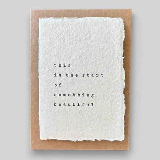 Handmade typewritten wedding card - Songbird Gifts