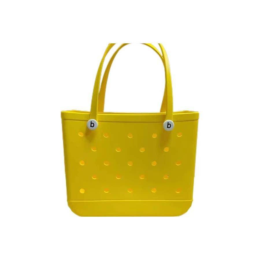Summer Rubber Tote Solid Color Jelly Beach Bags - Songbird Gifts