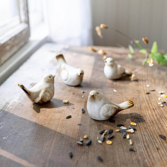 Nalin Bird Figures White, Set Of 4 - Songbird Gifts
