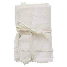 Cotton Napkins with Fringe Set Of 4 - Songbird Gifts