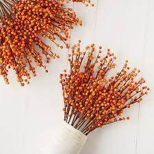 Autumn Orange Artificial Berry Stems - Songbird Gifts