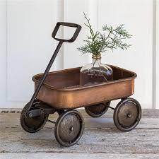 CTW Home Collection 770351 12.25 x 6.25 x 13 in. Wagon with Copper Finish - Songbird Gifts