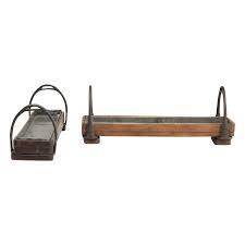 Creative Co-Op Decorative Wood And metal Tray With Handles - Songbird Gifts