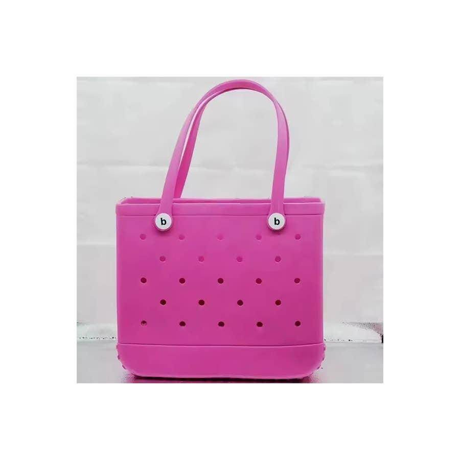 Summer Rubber Tote Solid Color Jelly Beach Bags - Songbird Gifts