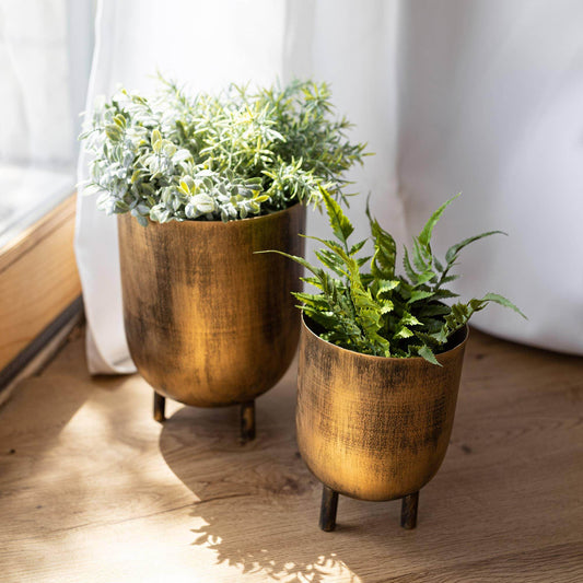 Kacela Footed Planters, Set Of 2 - Songbird Gifts