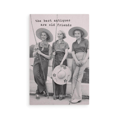 The Best Antiques Are Old Friends Wooden Postcard - Songbird Gifts